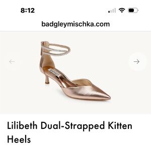 Badgley Mischka Lilibeth Rose Gold Kitten Heels
